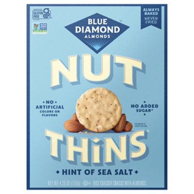 Blue Diamond Nut Thins Cracker Snacks Almond Nut & Rice Hint of Sea Salt - 4.25 Oz
