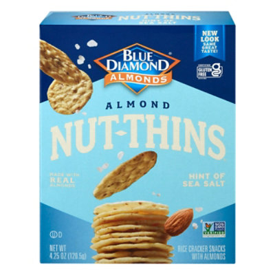 Blue Diamond Nut Thins Cracker Snacks Almond Nut & Rice Hint Of Sea ...