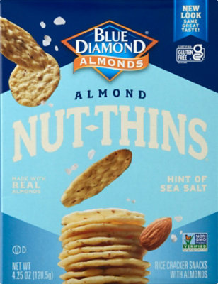 Blue Diamond Nut Thins Cracker Snacks Almond Nut & Rice Hint of Sea Salt - 4.25 Oz - Image 2