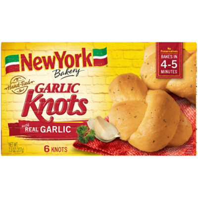 New York Garlic Knots Hand-Tied Real Garlic 6 Count - 7.3 Oz - Image 1