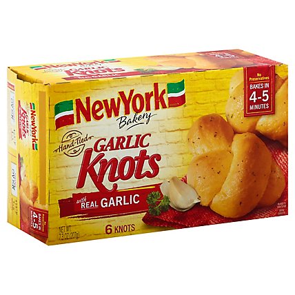 New York Garlic Knots Hand-Tied Real Garlic 6 Count - 7.3 Oz - Image 1
