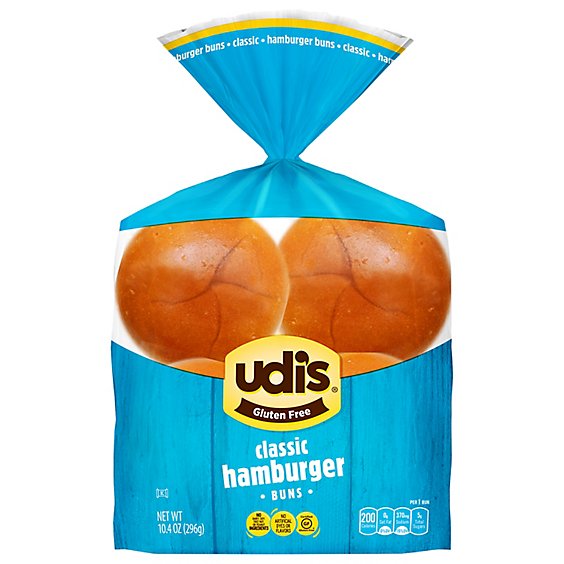Udis Gluten Free Buns Classic Hamburger - 10.4 Oz