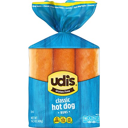 Udis Gluten Free Buns Classic Hot Dog - 14.3 Oz - Image 1