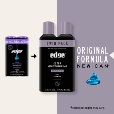 Edge Extra Moisturizing Shave Gel For Men Twin Pack - 2-7 Oz - Image 2
