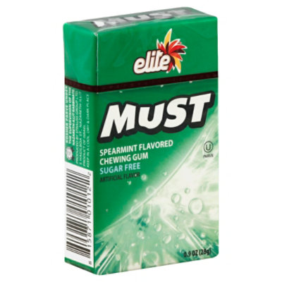 Elite Must Chewing Gum Spearmint Flavored Sugar Free - 0.9 Oz - Image 1