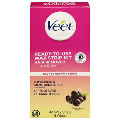 VEET Hair Remover Wax Strip Kit Easy Gelwax Technology Sensitive Formula - 40 Count - Image 3