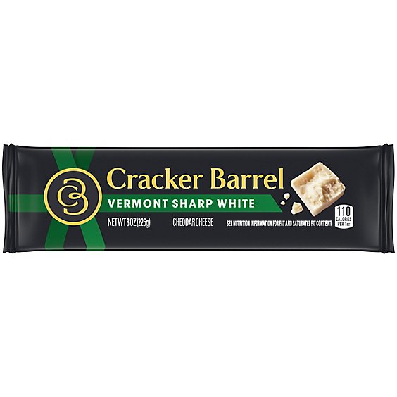 Cracker Barrel Vermont Sharp White Cheddar Cheese Block - 8 Oz