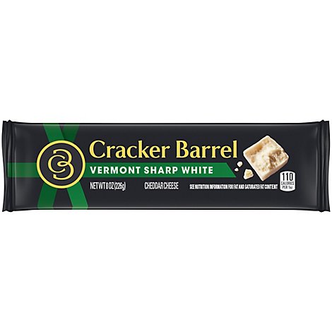  Cracker Barrel Cheese Cheddar Natural Sharp Vermont Sharp-White - 8 Oz 
