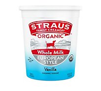 Straus Family Creamery Yogurt European Style Family Creamery Vanilla Whole Milk - 32 Oz
