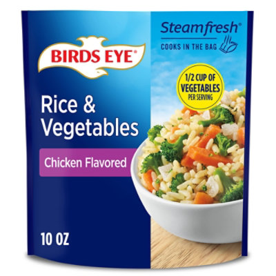 Birds Eye Steamfresh Seasoned Chicken Flavored Rice Frozen Vegetable Side - 10 Oz