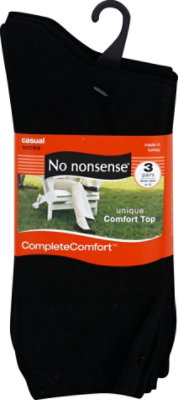 No nonsense Complete Comfort Socks Cotton Flat Knit Crew Size 4-10 - 3 Count - Image 2