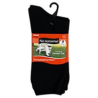 No nonsense Complete Comfort Socks Cotton Flat Knit Crew Size 4-10 - 3 Count - Image 1