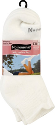 No Nonsense Womens Cushion Quater Top White - 3 Pair - Image 2