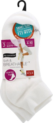 No Nonsence Soft & Breath Qtr Top White - 3 Pair - Image 2