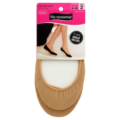 No Nonsense Nylons Ultra Low Liner Beige- 2 Pair