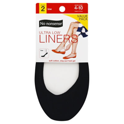 No Nonsense Nylons Ultra Low Liner Black - 2 Pair - Image 3