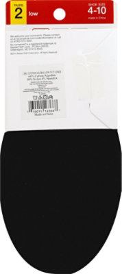 No Nonsense Nylons Ultra Low Liner Black - 2 Pair - Image 4