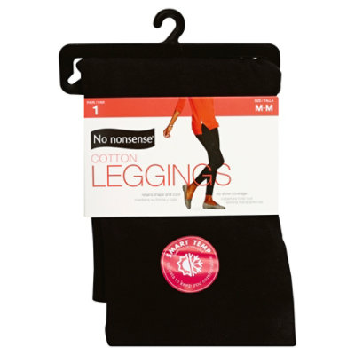 No Nonsense Leggings, Cotton, Black, Small