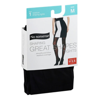 No Nonsense Great Shapes Women's Opaque Tights - Black, M - Pay