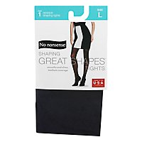 No Nonsense Great Shape Slky Opaque Tghts Black Large - 1 Pair - Image 3