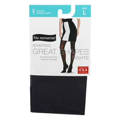 No Nonsense Great Shape Slky Opaque Tghts Black Large - 1 Pair - Image 3