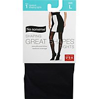 No Nonsense Great Shape Slky Opaque Tghts Black Large - 1 Pair - Image 2