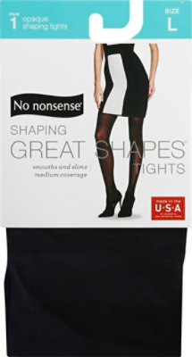 No Nonsense Great Shape Slky Opaque Tghts Black Large - 1 Pair - Image 2