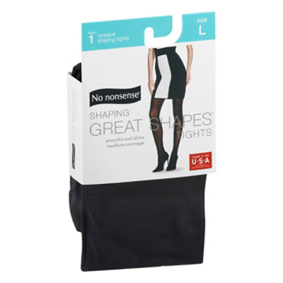 No Nonsense Great Shape Slky Opaque Tghts Black Large - 1 Pair - Safeway