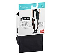 No Nonsense Great Shape Slky Opaque Tghts Black Large - 1 Pair