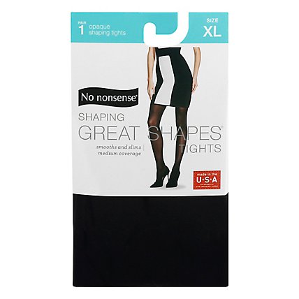 No Nonsense Great Shape Opaque Tghts Black Extra Large - 1 Pair - Image 3