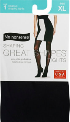 No Nonsense Great Shape Opaque Tghts Black Extra Large - 1 Pair - Image 2