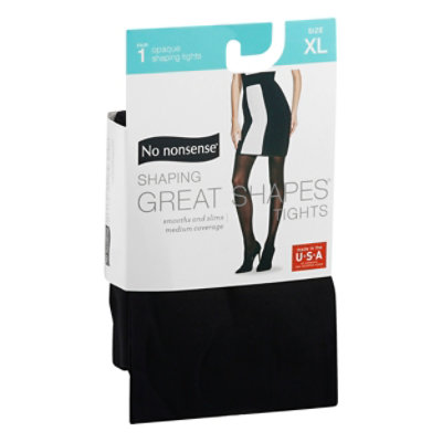 No Nonsense Great Shape Opaque Tghts Black Extra Large - 1 Pair