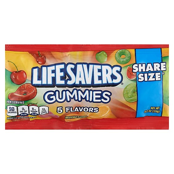 Life Savers Gummy Candy 5 Flavors Share Size Pack - 4.2 Oz