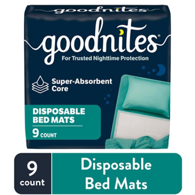 Goodnites Disposable Bed Pads for Bedwetting - 9 Count