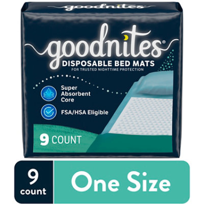 Goodnites Disposable Bed Pads for Bedwetting - 9 Count - Image 1