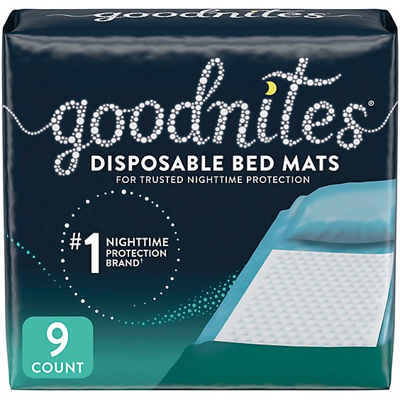 Goodnites Disposable Bed Pads for Bedwetting - 9 Count