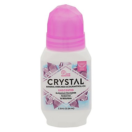 CRYSTAL Deodorant Roll On Mineral Unscented - 2.25 Fl. Oz. - Image 1