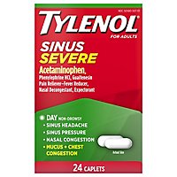 TYLENOL Pain Reliever/Fever Reducer Caplets Sinus Congestion & Severe Pain Daytime - 24 Count - Image 1