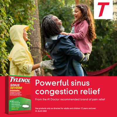 TYLENOL Pain Reliever/Fever Reducer Caplets Sinus Congestion & Severe Pain Daytime - 24 Count - Image 3