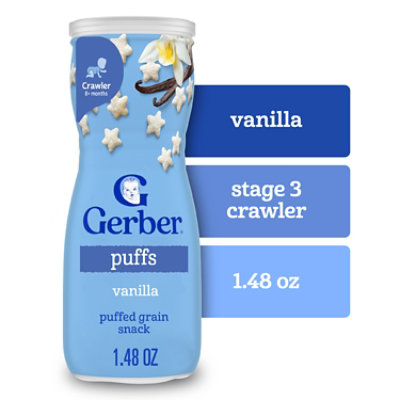 Gerber Grain & Grow Puffs Vanilla Snacks for Baby In Canister - 1.48 Oz - Image 1