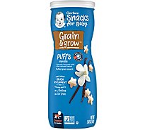 Gerber Vanilla Grain & Grow Puffs Snacks for Baby Canister - 1.48 Oz