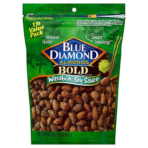 Blue Diamond Almonds Bold Wasabi & Soy Sauce - 16 Oz