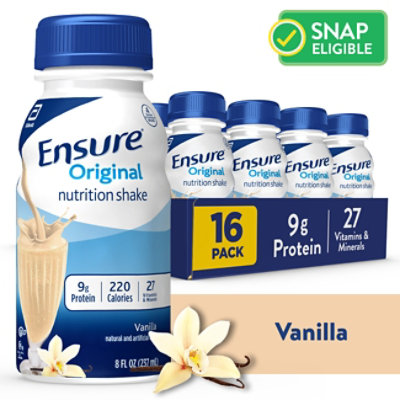 Ensure Original Nutrition Shake, 9g Protein, Vanilla, 8 fl oz - 16 Pack