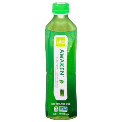 alo AWAKEN Aloe Vera Juice Drink Wheatgrass - 16.9 Fl. Oz. - Image 2