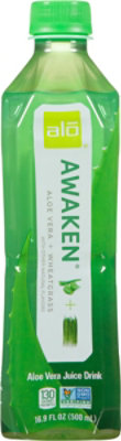 alo AWAKEN Aloe Vera Juice Drink Wheatgrass - 16.9 Fl. Oz. - Image 5