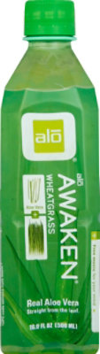 alo AWAKEN Aloe Vera Juice Drink Wheatgrass - 16.9 Fl. Oz. - Image 2