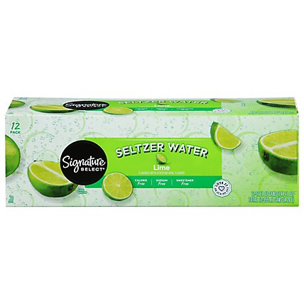 Signature SELECT Water Seltzer Lime Flavored - 12-12 Fl. Oz. - Image 2
