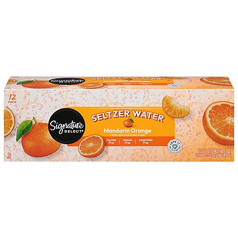 Signature SELECT Seltzer Water Mandarin Orange - 12-12 Fl. Oz.