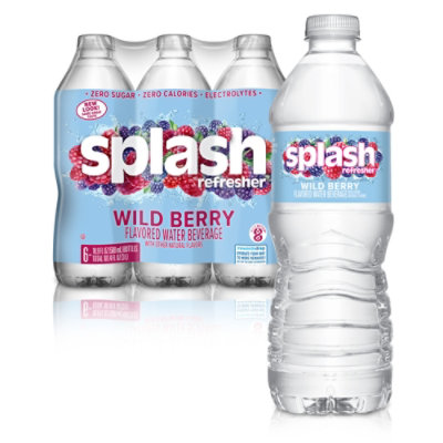 Nestle Splash Water Beverage Natural Wild Berry Flavor - 6-16.9 Fl. Oz.