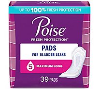 Poise Incontinence Long Pads for Women Maximum Absorbency - 39 Count